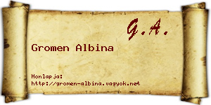 Gromen Albina névjegykártya